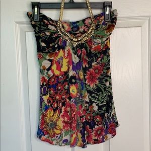 Sky Floral embellished top